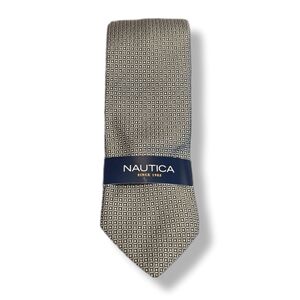 NEW Nautica Geometric Pattern Silk Tie Mens 3" Modern Regular Width Green